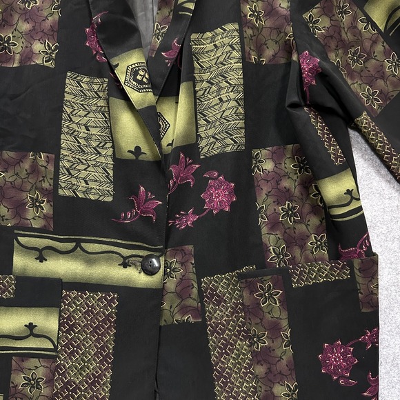 Vintage Dress Barn Woman Blazer Size 1X Made in USA Floral Patchwork 80s 90s - Picture 7 of 10